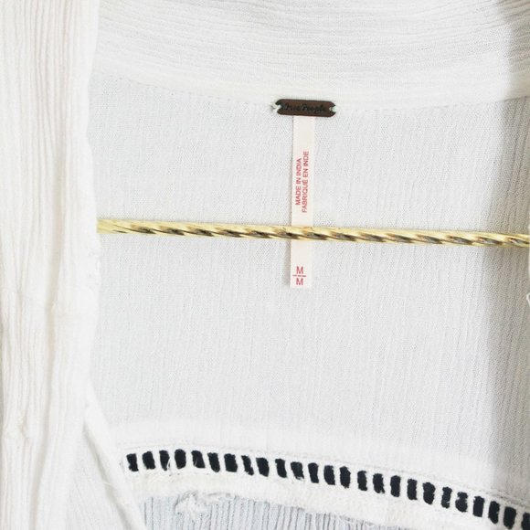Free People Wishful Moments Embroidered Blouse in White M - Picture 5 of 6